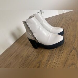 White platform boots